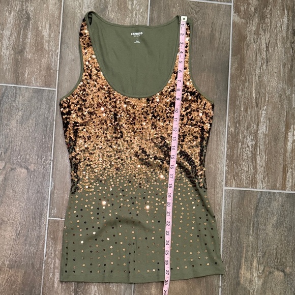 Glamorous Olive Sequin Tank Top - Picture 6 of 6